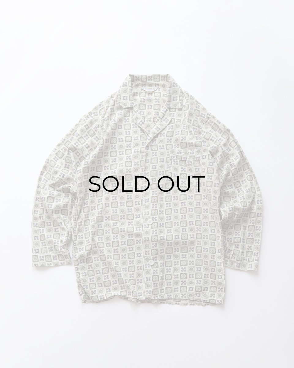 画像1: 60's PENNEY'S "TOWNCRAFT" COTTON ALL OVER PATTERN OPEN COLLAR PAJAMA SHIRT (1)