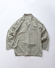 画像1: 60's PENNEY'S "TOWNCRAFT" COTTON ALL OVER PATTERN OPEN COLLAR PAJAMA SHIRT (1)