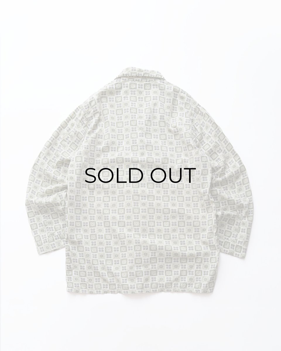 画像2: 60's PENNEY'S "TOWNCRAFT" COTTON ALL OVER PATTERN OPEN COLLAR PAJAMA SHIRT (2)