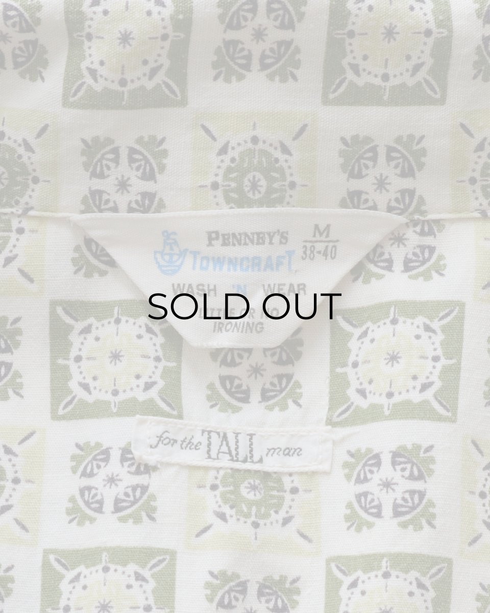 画像6: 60's PENNEY'S "TOWNCRAFT" COTTON ALL OVER PATTERN OPEN COLLAR PAJAMA SHIRT (6)