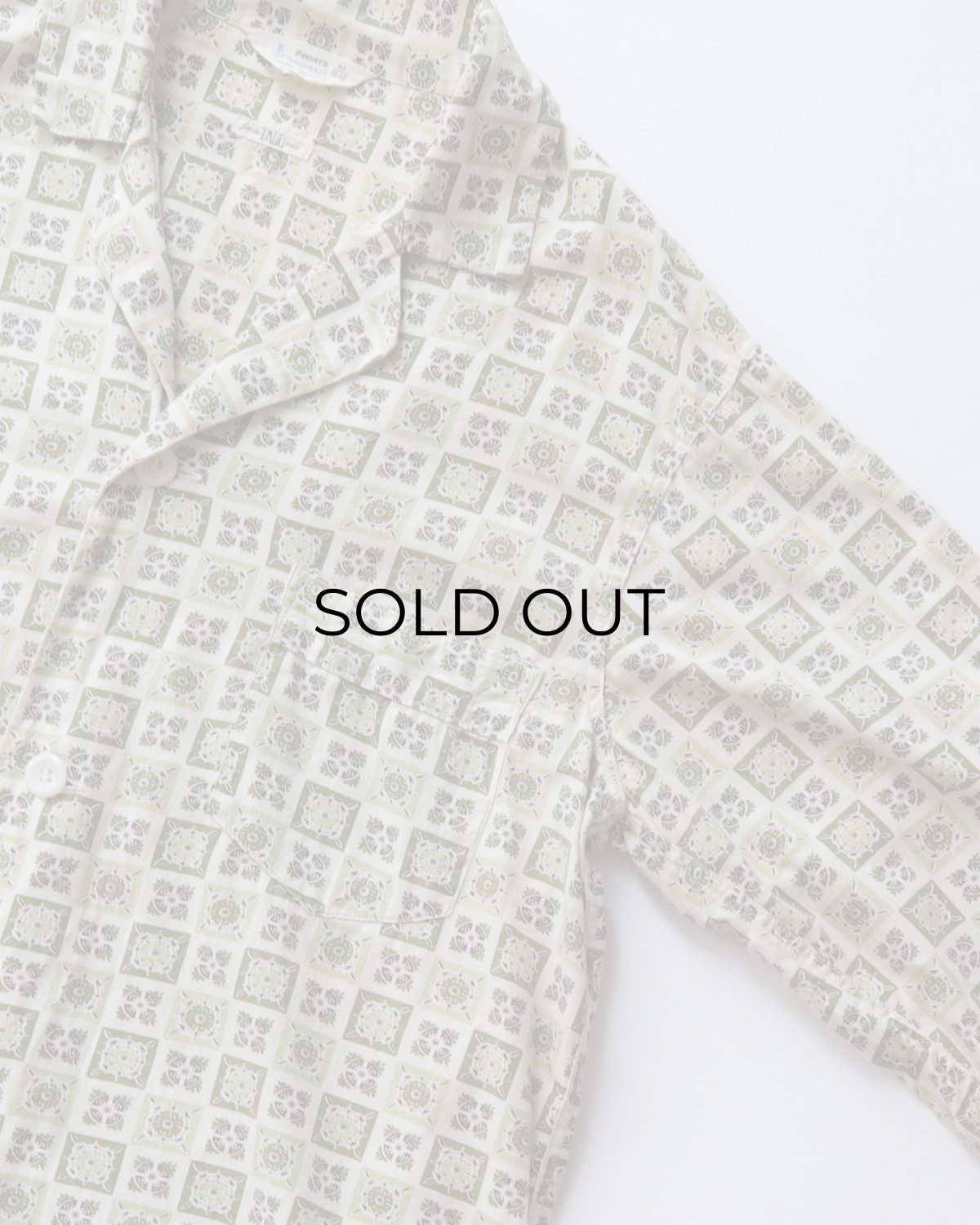 画像3: 60's PENNEY'S "TOWNCRAFT" COTTON ALL OVER PATTERN OPEN COLLAR PAJAMA SHIRT (3)