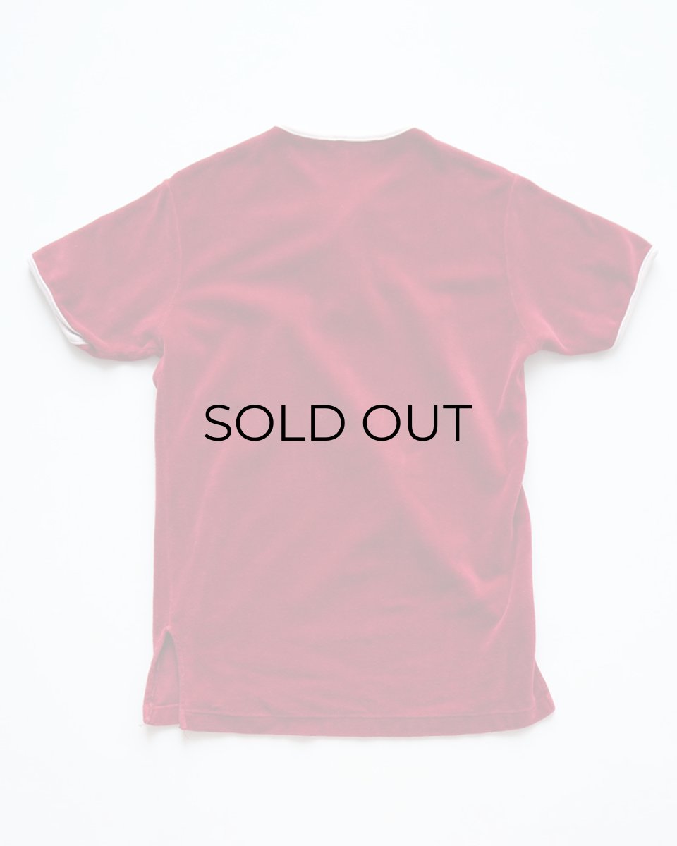 画像3: 〜70's UNKNOWN BRAND VELOUR S/S HENLEY NECK TOP (3)