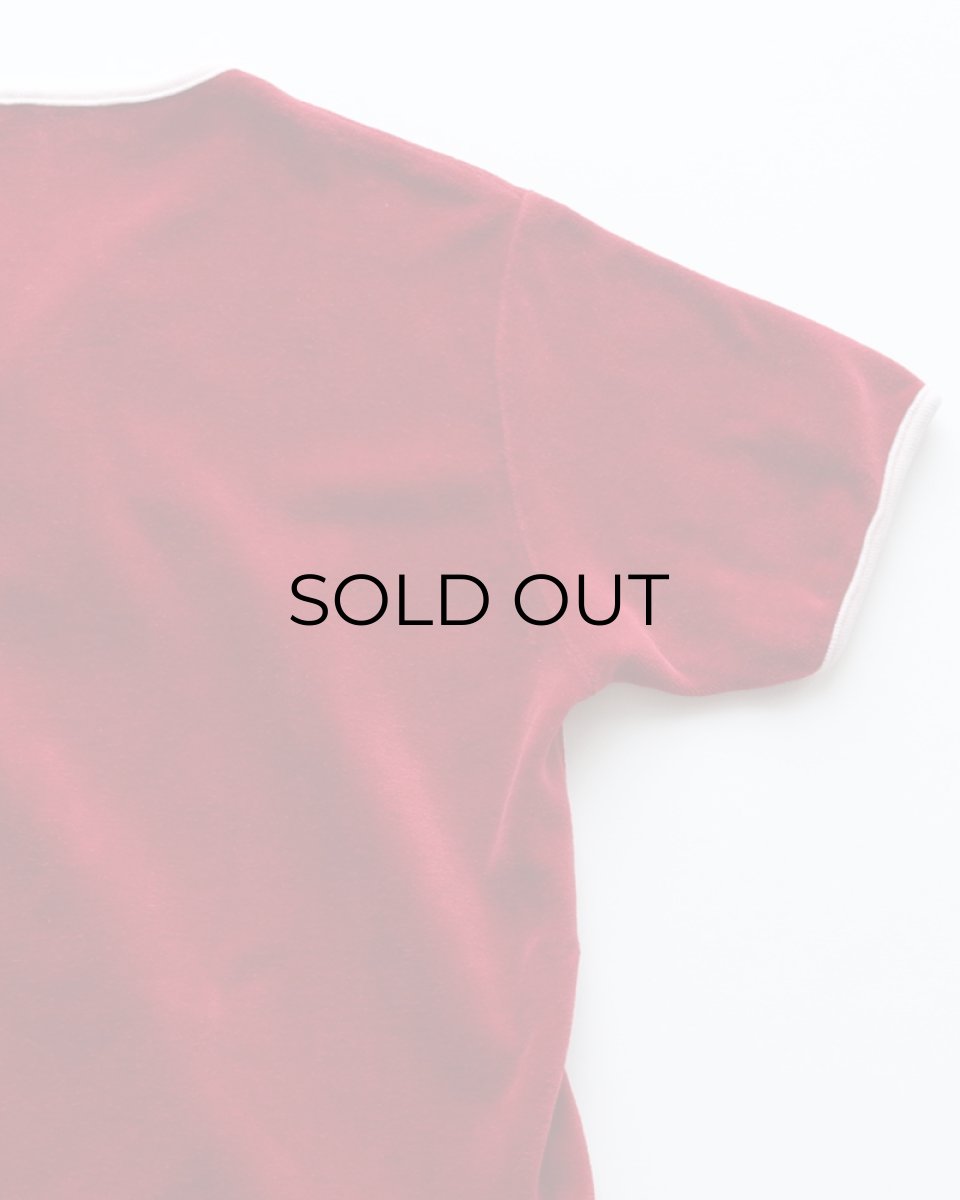 画像6: 〜70's UNKNOWN BRAND VELOUR S/S HENLEY NECK TOP (6)