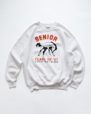 画像1: 80's BASSETT-WALKER PRINT CREW NECK SWEAT "SENIOR" "MADE IN USA" (1)