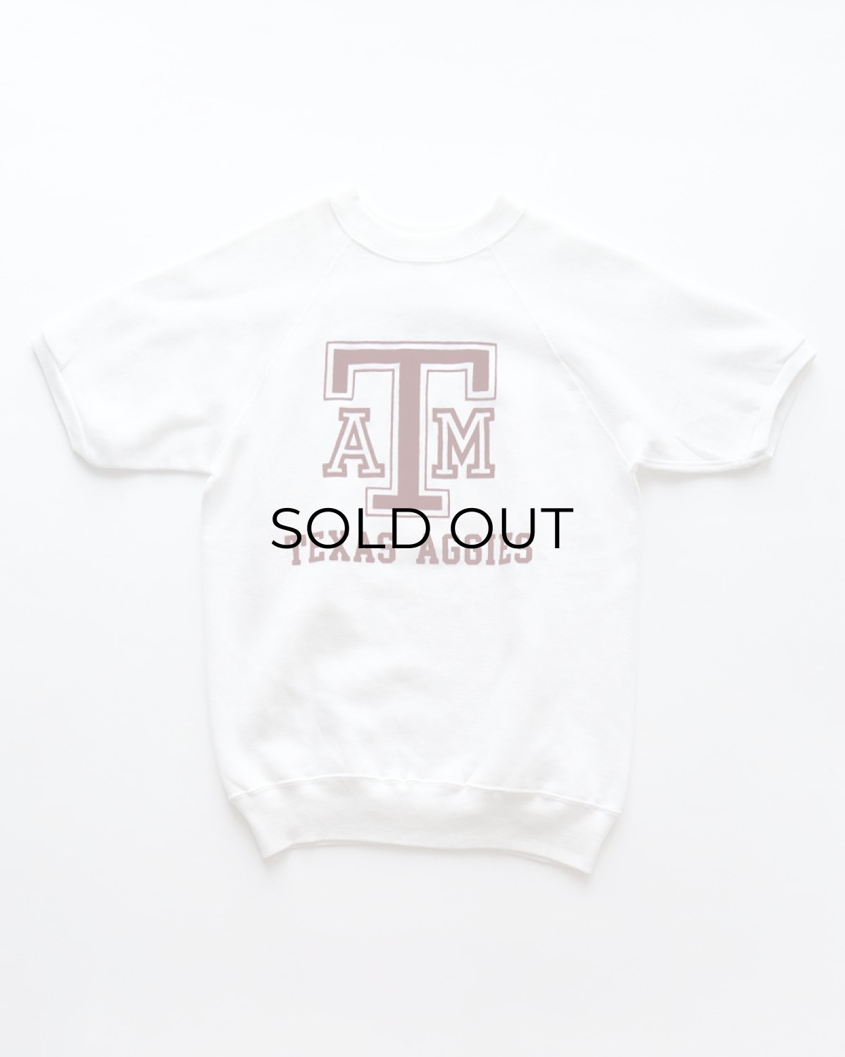画像1: 70's Collegiate Pacific FLOCK PRINT S/S CREW NECK SWEAT "TEXAS AGGIES" "MADE IN USA" (1)