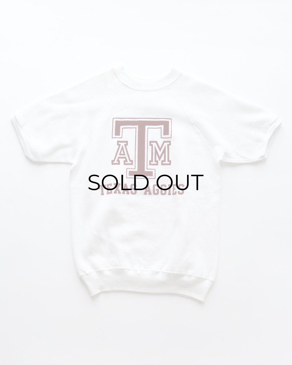 画像1: 70's Collegiate Pacific FLOCK PRINT S/S CREW NECK SWEAT "TEXAS AGGIES" "MADE IN USA" (1)