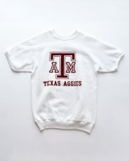 画像1: 70's Collegiate Pacific FLOCK PRINT S/S CREW NECK SWEAT "TEXAS AGGIES" "MADE IN USA" (1)