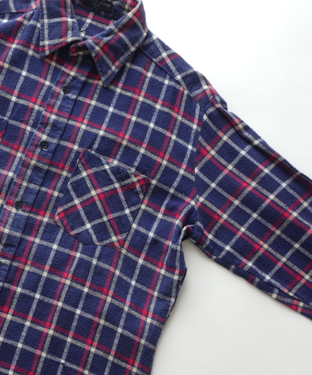 画像3: 〜90's UNKNOWN BRAND COTTON CHECK FLANNEL SHIRT (3)