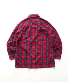 画像2: 80's SAUGATUCK COTTON PRINT CHECK FLANNEL SHIRT (2)