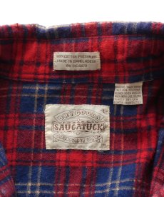 画像6: 80's SAUGATUCK COTTON PRINT CHECK FLANNEL SHIRT (6)