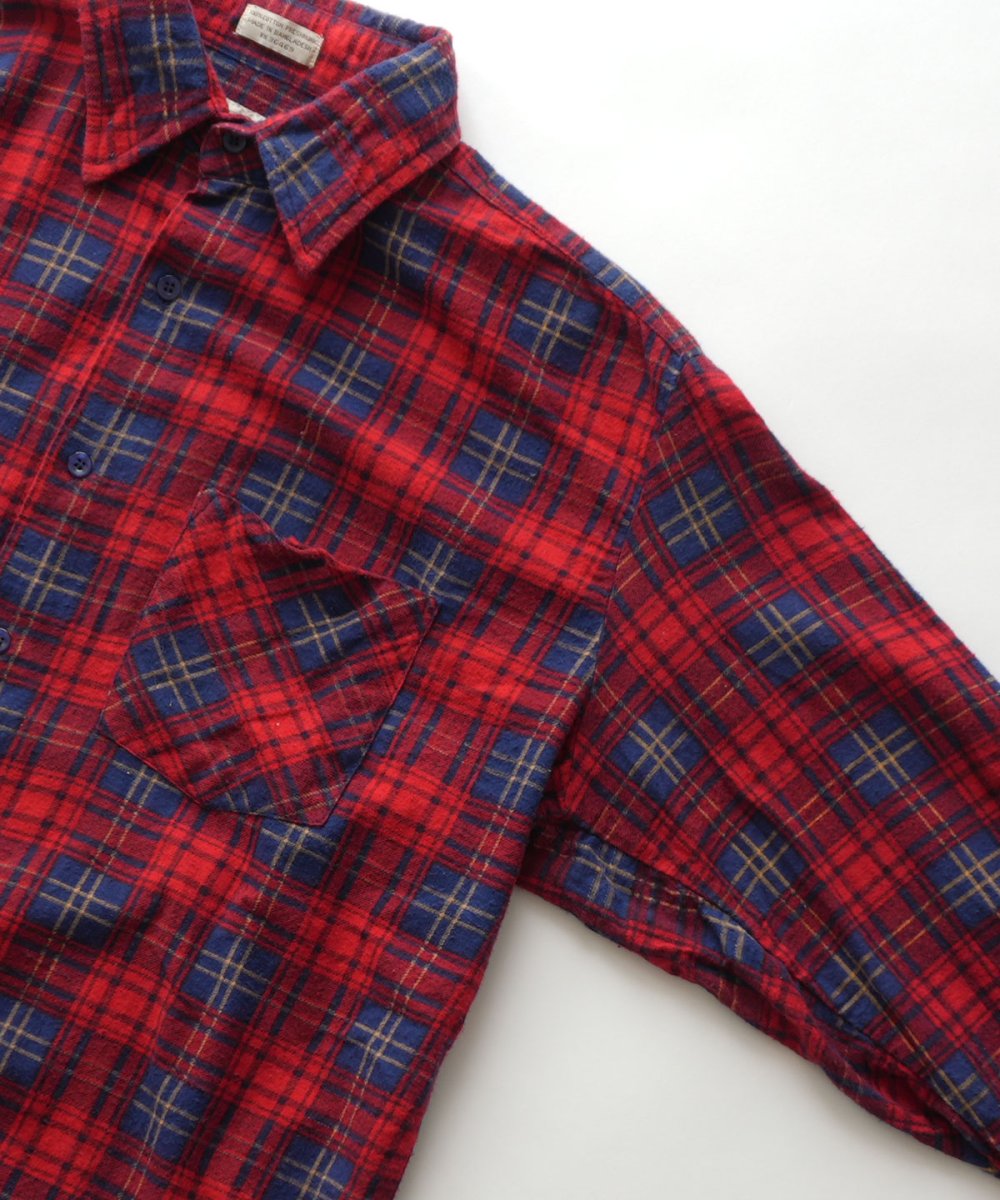 画像3: 80's SAUGATUCK COTTON PRINT CHECK FLANNEL SHIRT (3)