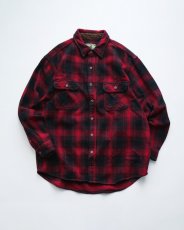画像1: FIELD & STREAM COTTON OMBRE CHECK HEAVY FLANNEL SHIRT 【XL】 (1)