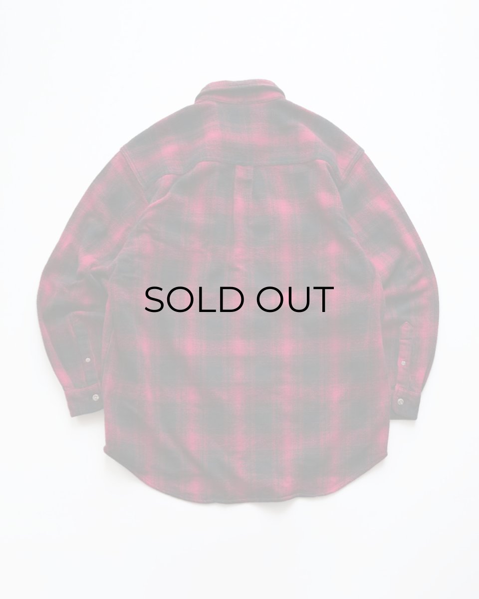 画像2: FIELD & STREAM COTTON OMBRE CHECK HEAVY FLANNEL SHIRT 【XL】 (2)