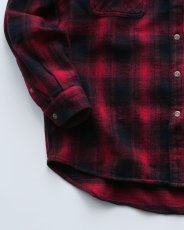 画像4: FIELD & STREAM COTTON OMBRE CHECK HEAVY FLANNEL SHIRT 【XL】 (4)