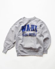 画像1: 〜90's College House REVERSE WEAVE style PUFF PRINT CREW NECK SWEAT "WA-HI BLUE DEVILS" (1)