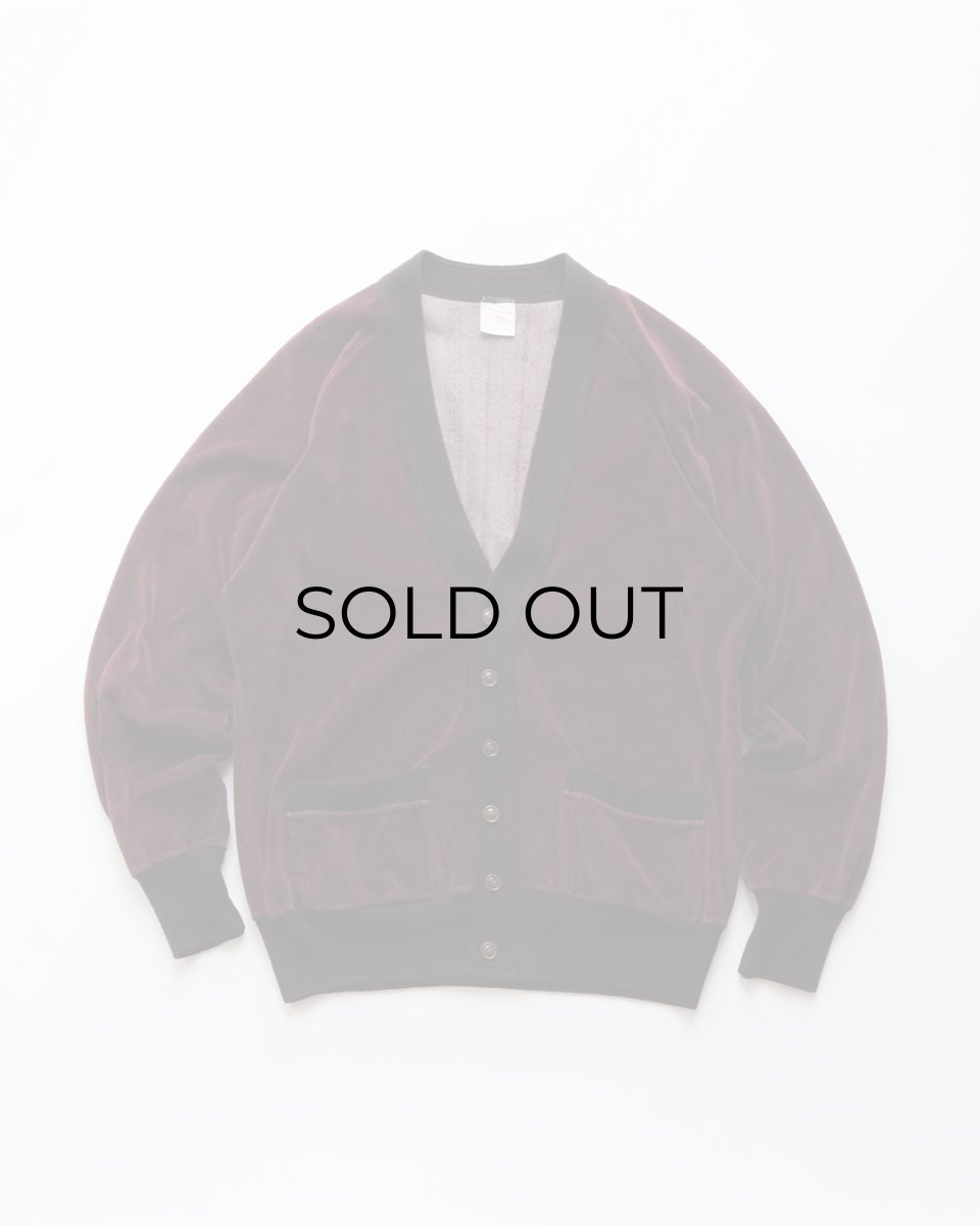 画像1: 〜70's Plusher COTTON VELOUR CARDIGAN (1)