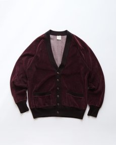 画像1: 〜70's Plusher COTTON VELOUR CARDIGAN (1)