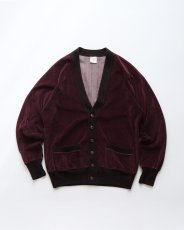 画像1: 〜70's Plusher COTTON VELOUR CARDIGAN (1)