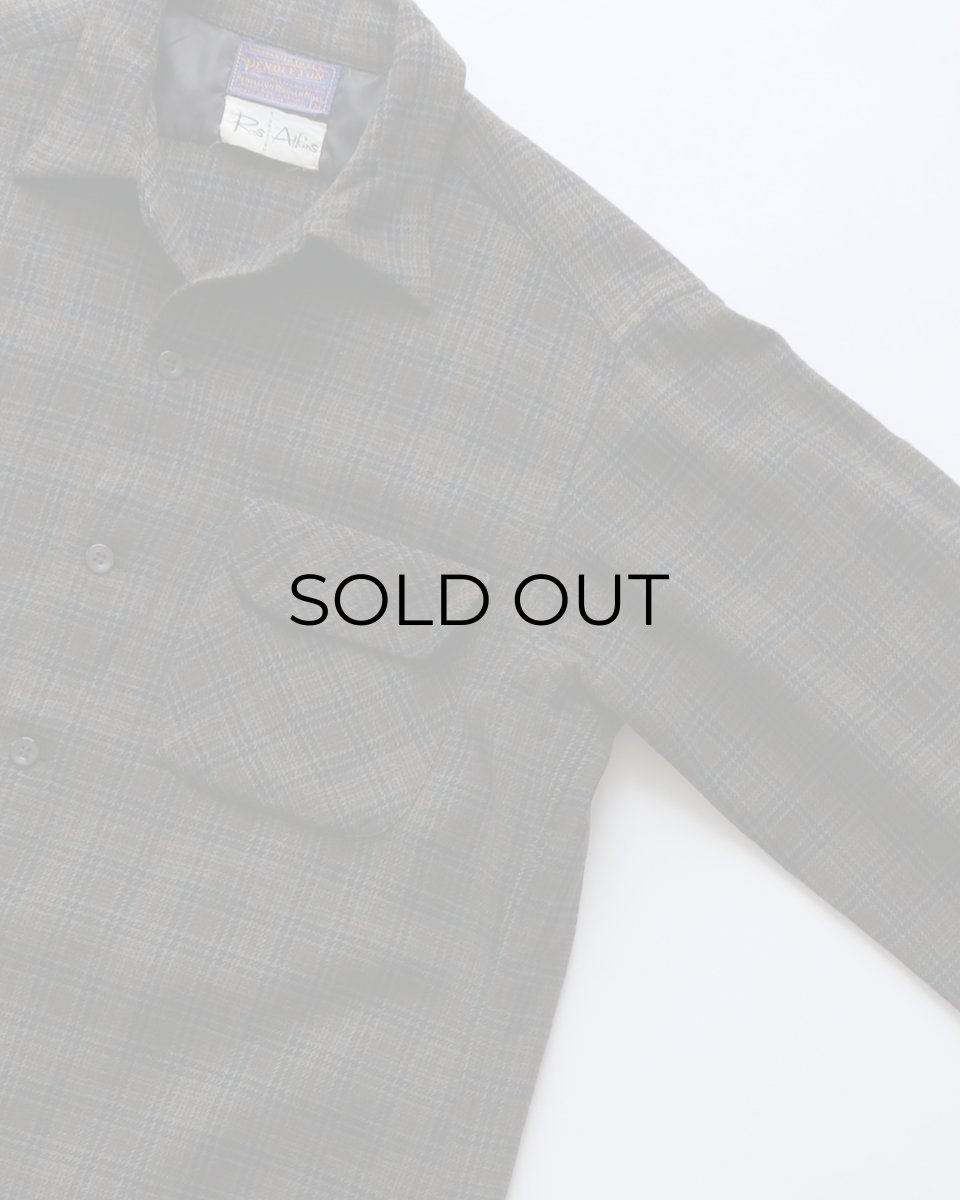 画像3: 〜60's PENDLETON WOOL CHECK LOOP COLLAR BOARD SHIRT (3)