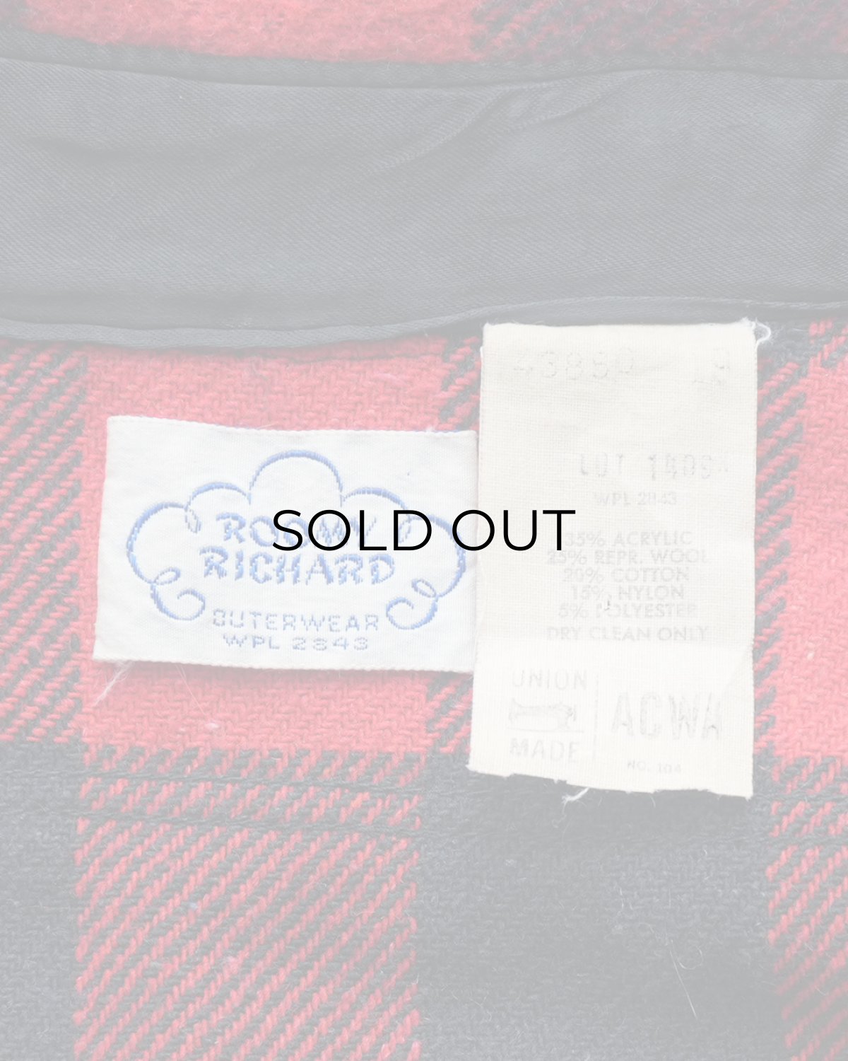 画像9: 60's ROOMY RICHARD ACRYLIC WOOL COTTON BUFFALO CHECK CPO SHIRT (9)