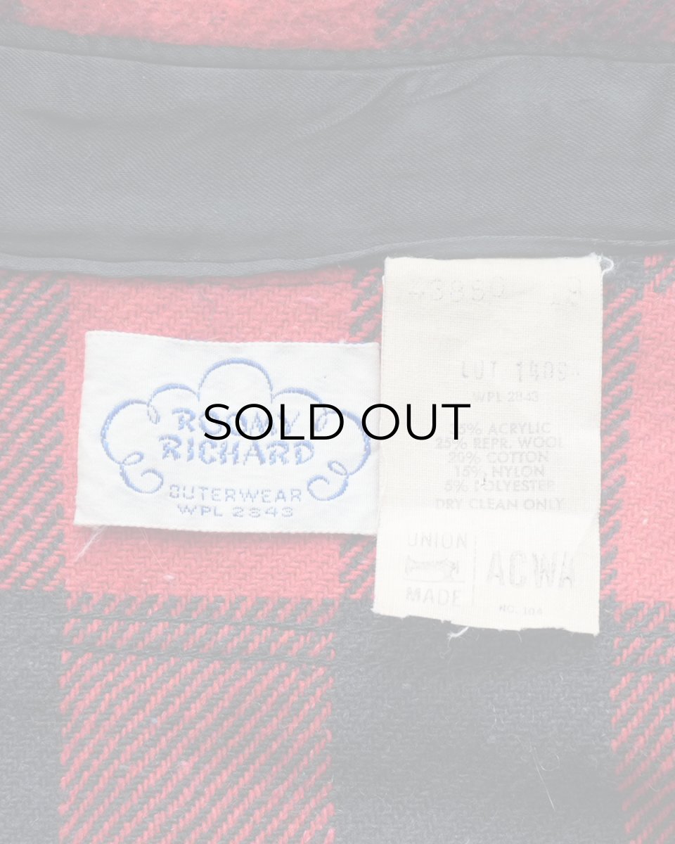 画像9: 60's ROOMY RICHARD ACRYLIC WOOL COTTON BUFFALO CHECK CPO SHIRT (9)