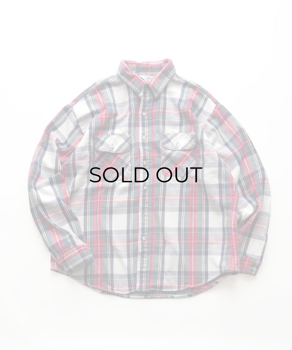 画像1: 80's FIVE BROTHER COTTON CHECK HEAVY FLANNEL SHIRT "MADE IN USA" (1)