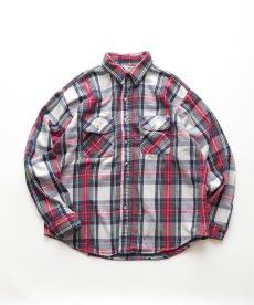 画像1: 80's FIVE BROTHER COTTON CHECK HEAVY FLANNEL SHIRT "MADE IN USA" (1)