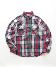 画像1: 80's FIVE BROTHER COTTON CHECK HEAVY FLANNEL SHIRT "MADE IN USA" (1)