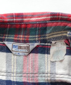 画像7: 80's FIVE BROTHER COTTON CHECK HEAVY FLANNEL SHIRT "MADE IN USA" (7)