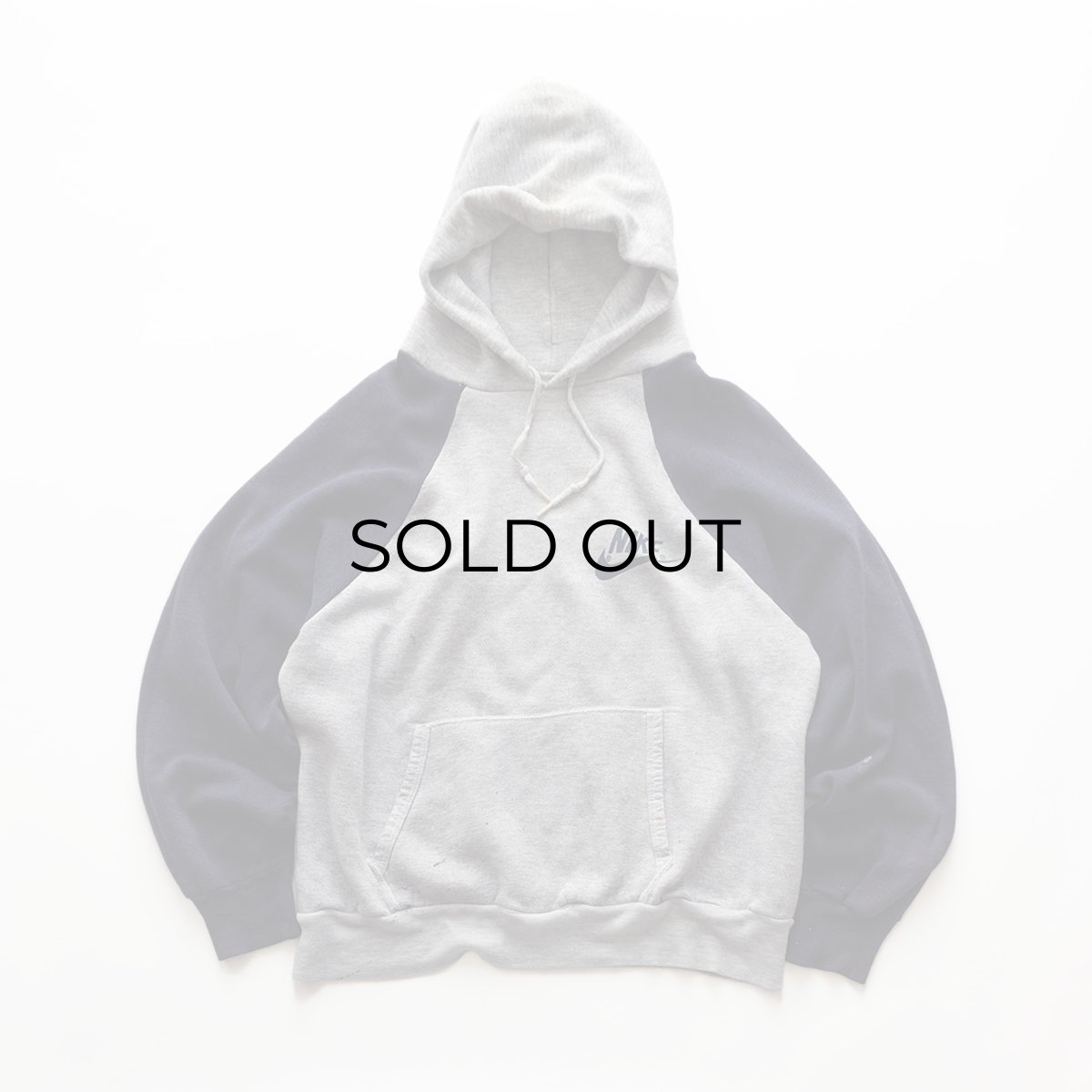 画像1: 70's NIKE LOGO PRINT 2-TONE SWEAT PULLOVER PARKA "MADE IN USA" (1)