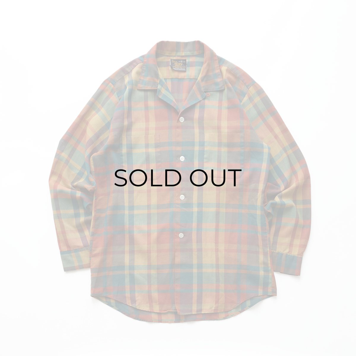 画像1: 〜70's Sears "PERMA PREST" COTTON POLYESTER CHECK LOOP COLLAR SHIRT (1)