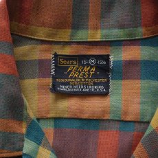 画像6: 〜70's Sears "PERMA PREST" COTTON POLYESTER CHECK LOOP COLLAR SHIRT (6)
