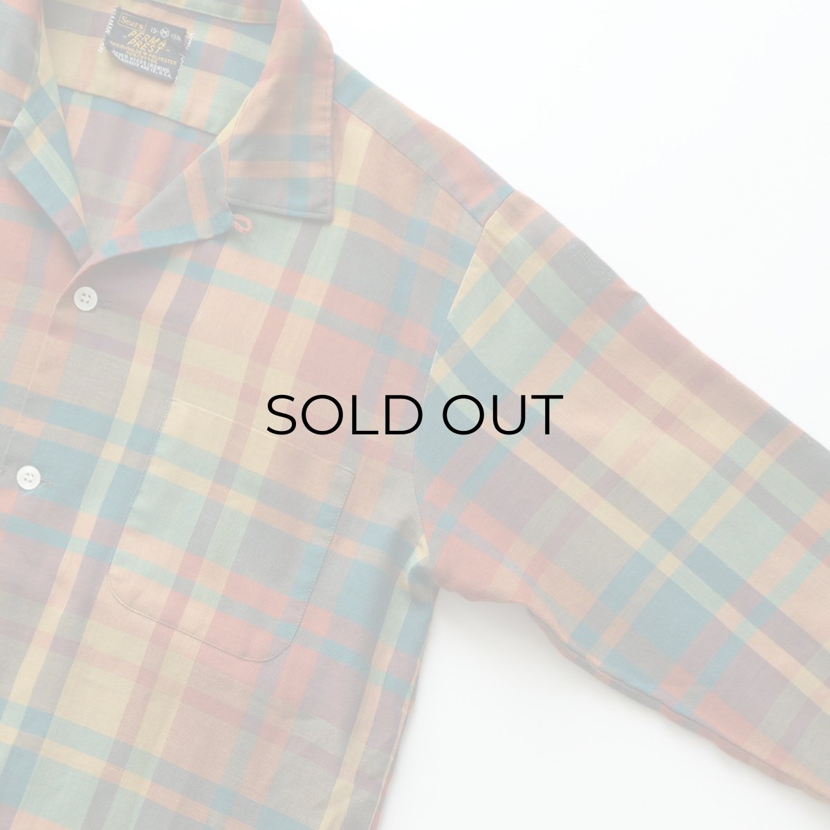 画像3: 〜70's Sears "PERMA PREST" COTTON POLYESTER CHECK LOOP COLLAR SHIRT (3)