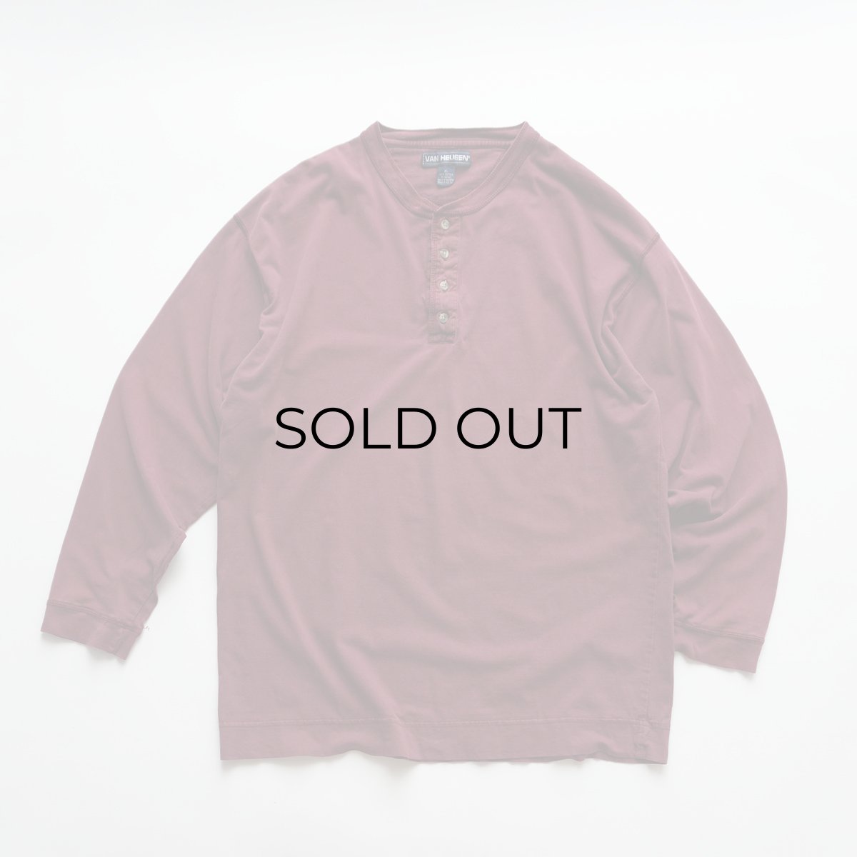 画像1: 90's VAN HEUSEN COTTON HENLEY NECK L/S TEE  (1)
