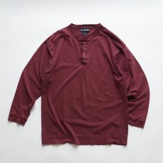 画像1: 90's VAN HEUSEN COTTON HENLEY NECK L/S TEE  (1)