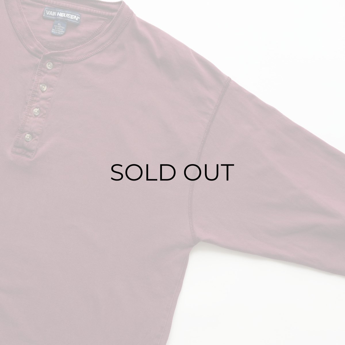 画像3: 90's VAN HEUSEN COTTON HENLEY NECK L/S TEE  (3)