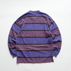 画像2: 90's PERMIT COTTON PRINT BORDER HENLEY NECK L/S TEE  (2)