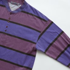 画像3: 90's PERMIT COTTON PRINT BORDER HENLEY NECK L/S TEE  (3)