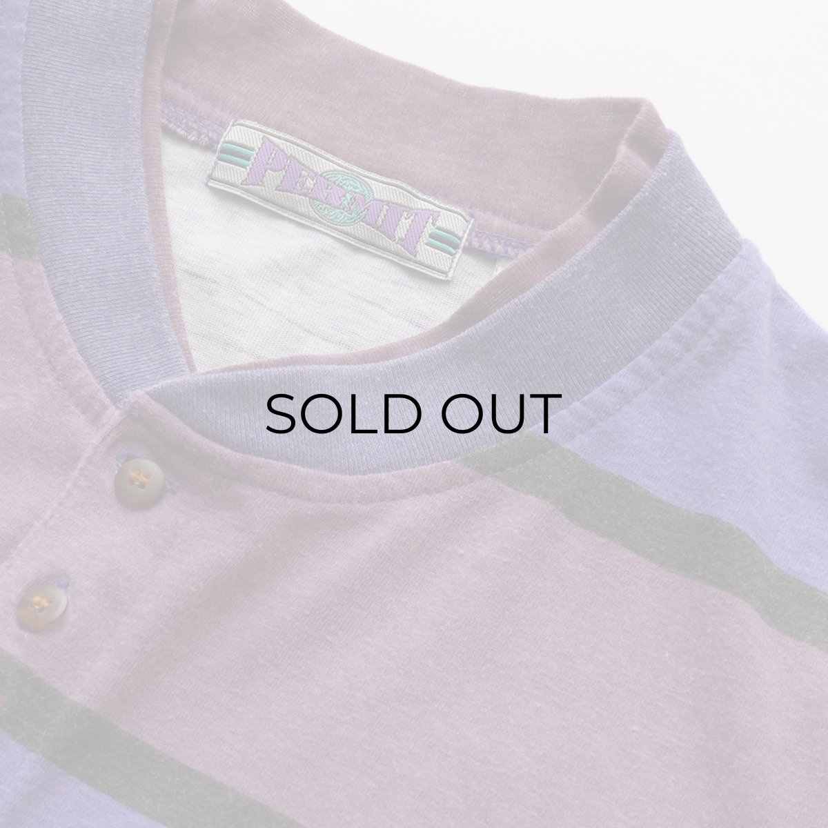 画像7: 90's PERMIT COTTON PRINT BORDER HENLEY NECK L/S TEE  (7)