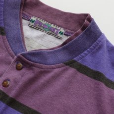 画像7: 90's PERMIT COTTON PRINT BORDER HENLEY NECK L/S TEE  (7)