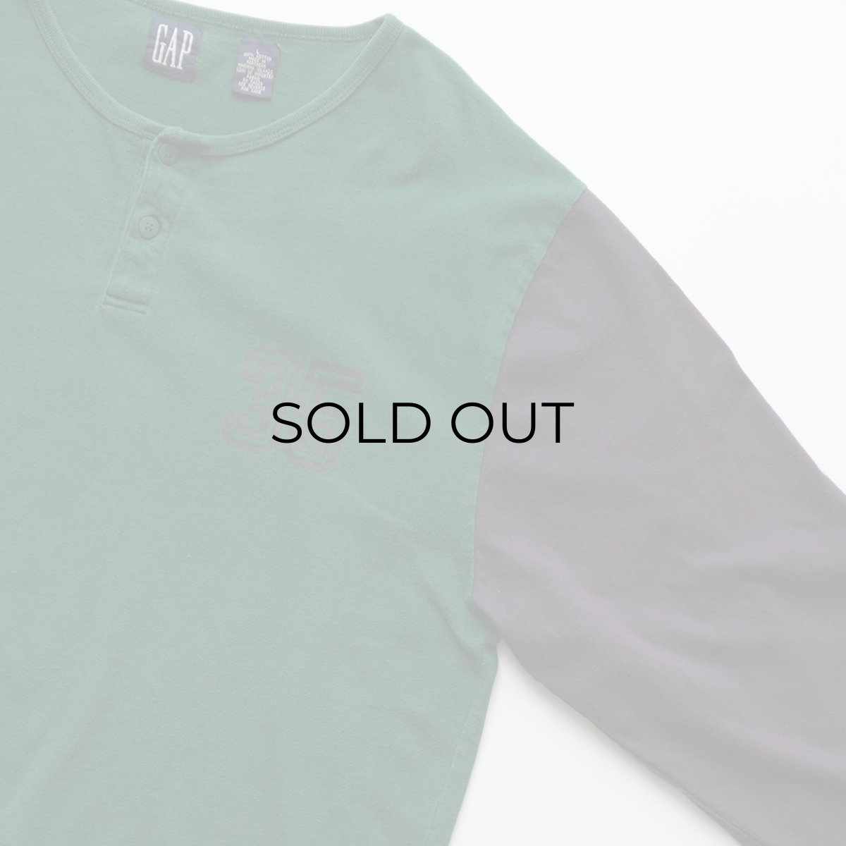 画像3: 90's GAP COTTON PRINT HENLEY NECK BASEBALL UNDER style L/S TEE (3)