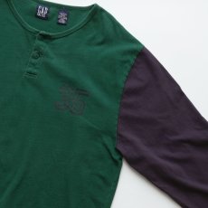 画像3: 90's GAP COTTON PRINT HENLEY NECK BASEBALL UNDER style L/S TEE (3)