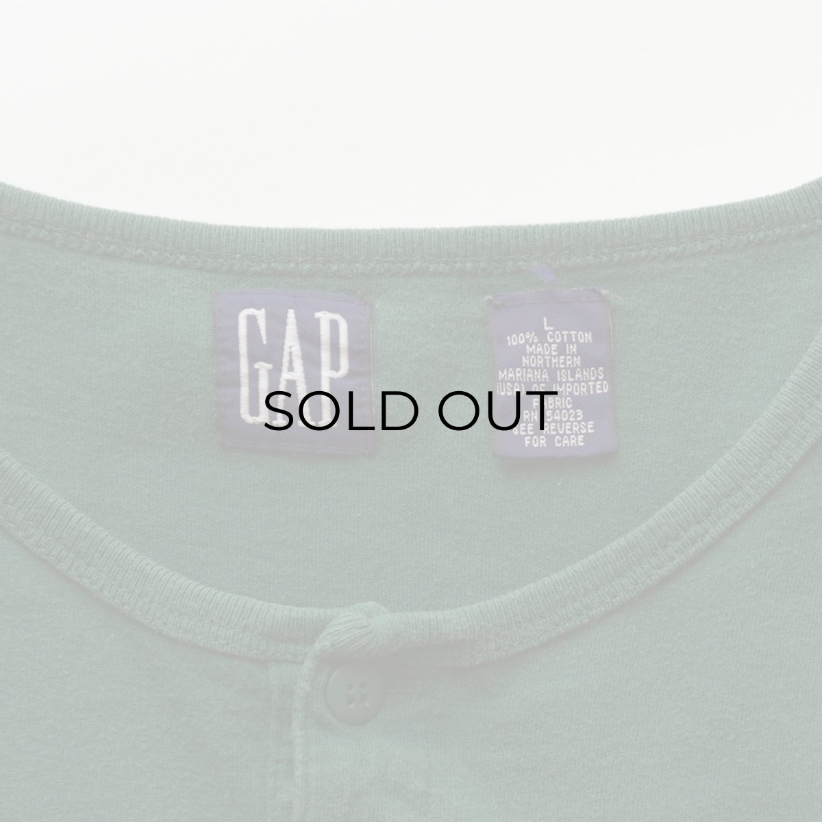 画像6: 90's GAP COTTON PRINT HENLEY NECK BASEBALL UNDER style L/S TEE (6)