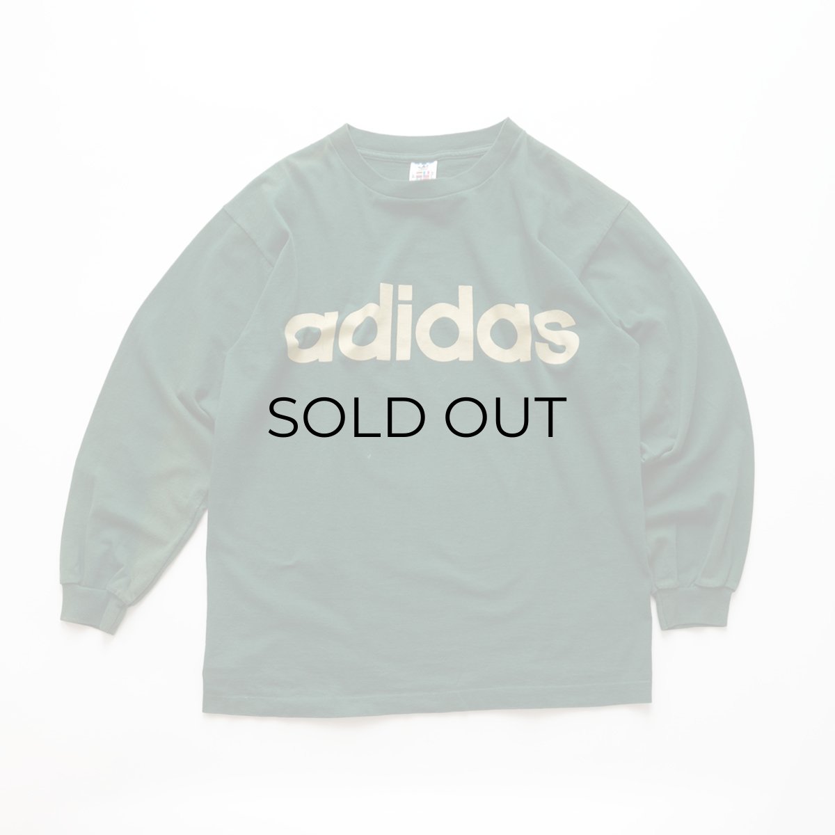 画像1: 90's adidas COTTON PRINT L/S TEE "adidas" "MADE IN USA" (1)