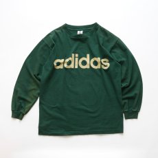 画像1: 90's adidas COTTON PRINT L/S TEE "adidas" "MADE IN USA" (1)