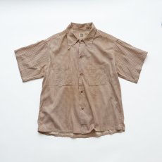画像1: 40's Pilgrim "NOBILITY" COTTON PRINT HOUNDSTOOTH CHECK S/S OPEN COLLAR BOX SHIRT (1)