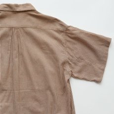 画像4: 40's Pilgrim "NOBILITY" COTTON PRINT HOUNDSTOOTH CHECK S/S OPEN COLLAR BOX SHIRT (4)