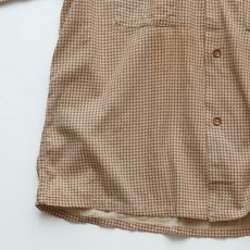 画像9: 40's Pilgrim "NOBILITY" COTTON PRINT HOUNDSTOOTH CHECK S/S OPEN COLLAR BOX SHIRT (9)