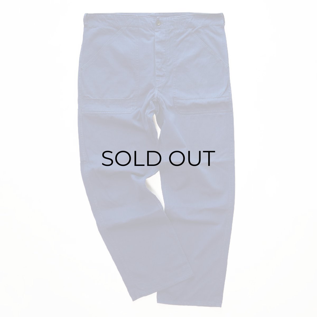 画像2: OLD UNKNOWN BRAND COTTON HERRINGBONE TWILL GERMAN WORK PANTS (2)