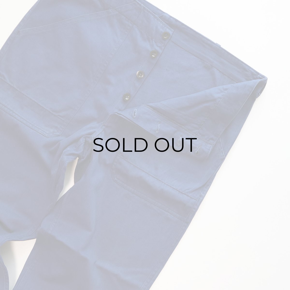 画像4: OLD UNKNOWN BRAND COTTON HERRINGBONE TWILL GERMAN WORK PANTS (4)